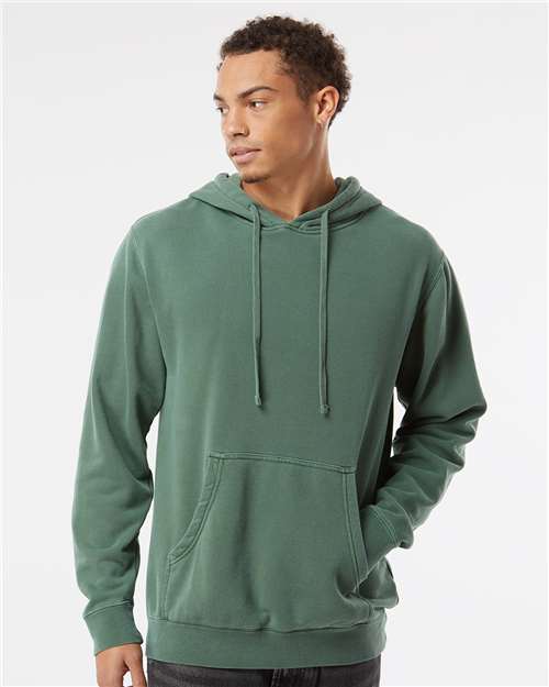 Molleton à capuchon mi-léger teinture par pigment unisexe