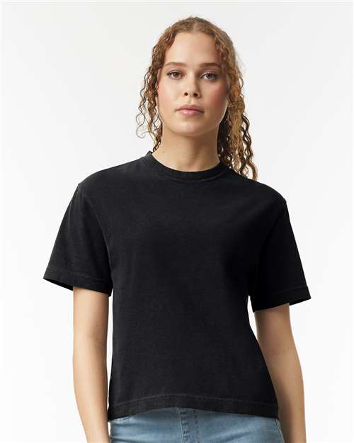 T-shirt épais de coupe carrée teinté en  pièce pour femmes