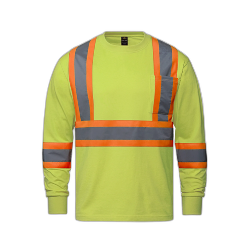 Paramount — Cotton Hivis Long Sleeve Tshirt | CX2 HiVis PARAMOUNT-S05995 — Personnalisable Québec | PrintPress
