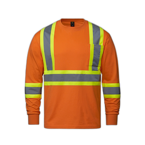 Paramount — Cotton Hivis Long Sleeve Tshirt — Hi-Vis Workwear personnalisé Drummondville | PrintPress
